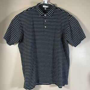 Peter Millar Pique Polo Shirt Men 2XL Cotton Stretch  Stripe Falls Sean  Collar